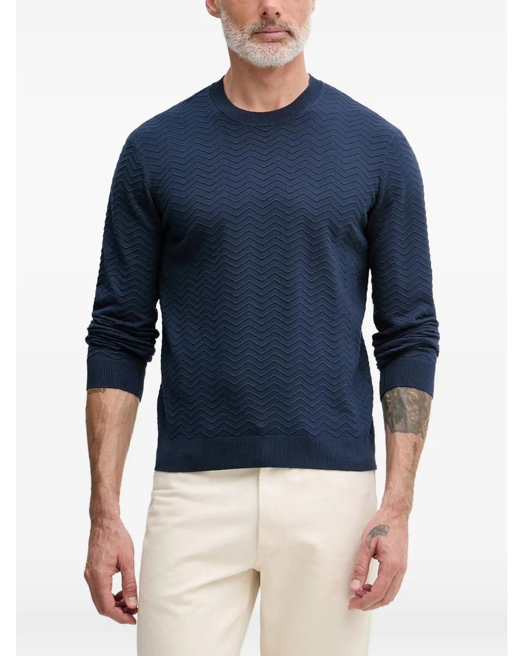 ARMANI EXCHANGE Blue Pull À Mancherons Et Chevrons for men
