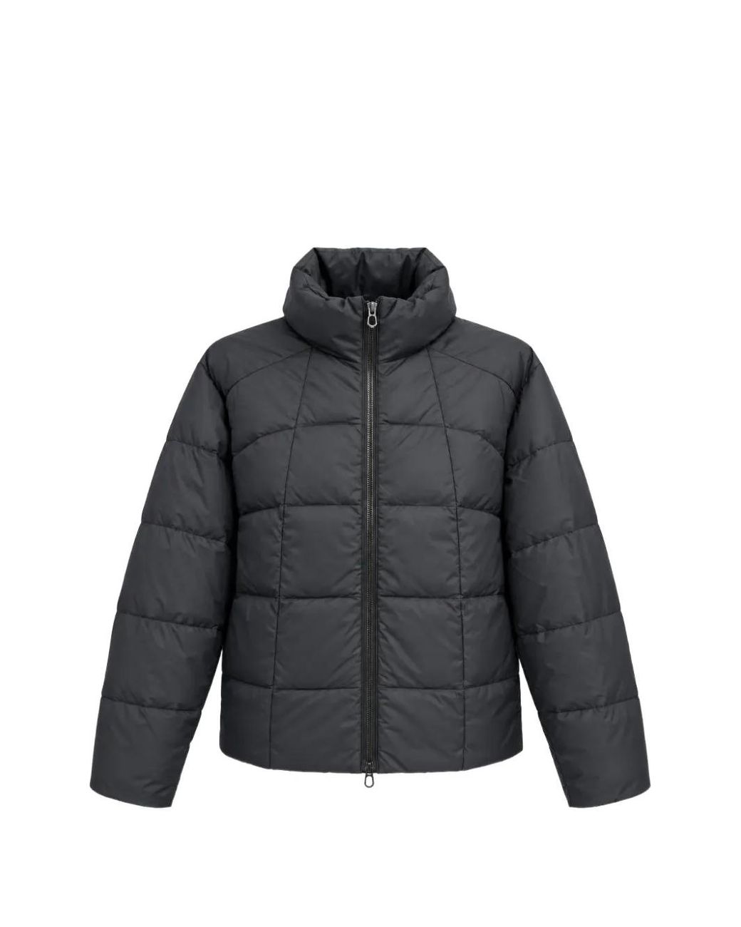 Goldwin Gray Quilted High-Collar Jacket for men