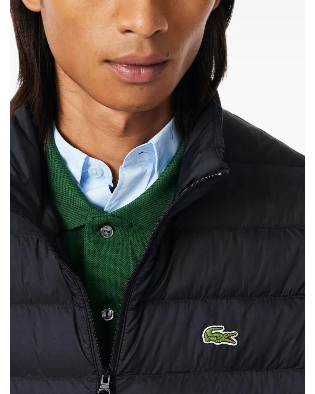 Lacoste Blue Quilted Gilet for men