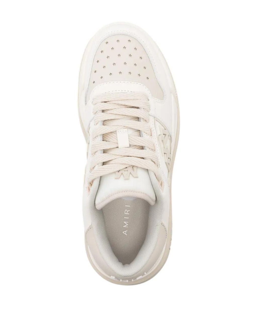 Amiri Natural Classic Logo-embellished Leather Low-top Trainers