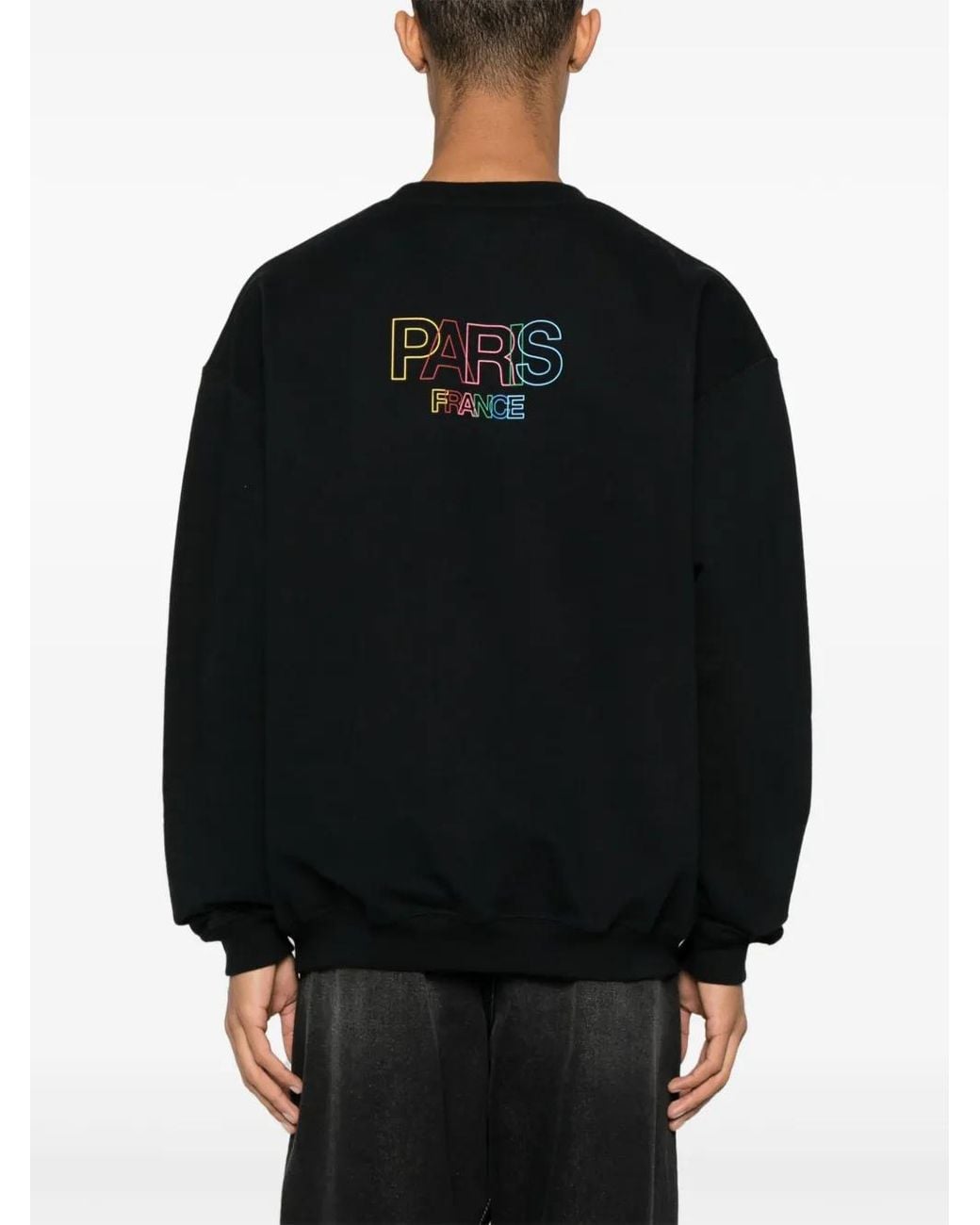 VTMNTS Black Logo-Print Crew-Neck Sweatshirt for men