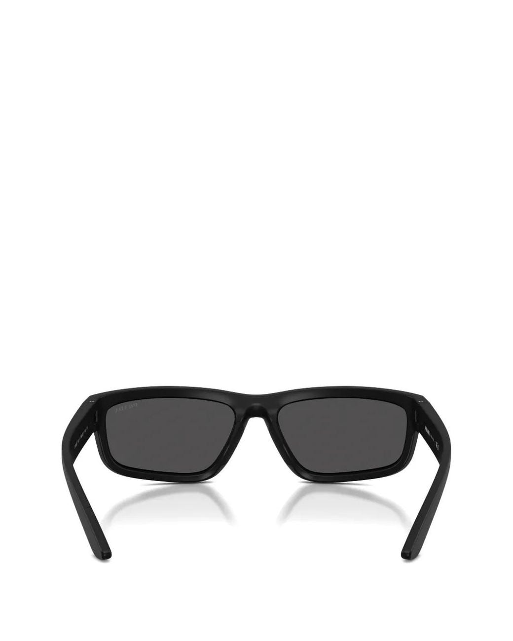 Prada Linea Rossa Black Rectangle-Frame Sunglasses for men