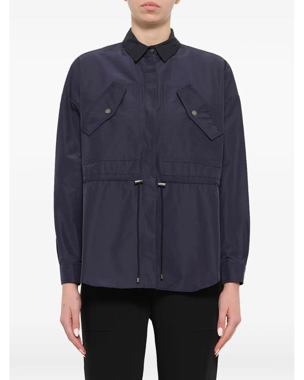 KENZO Blue Drawstring-Waist Shirt