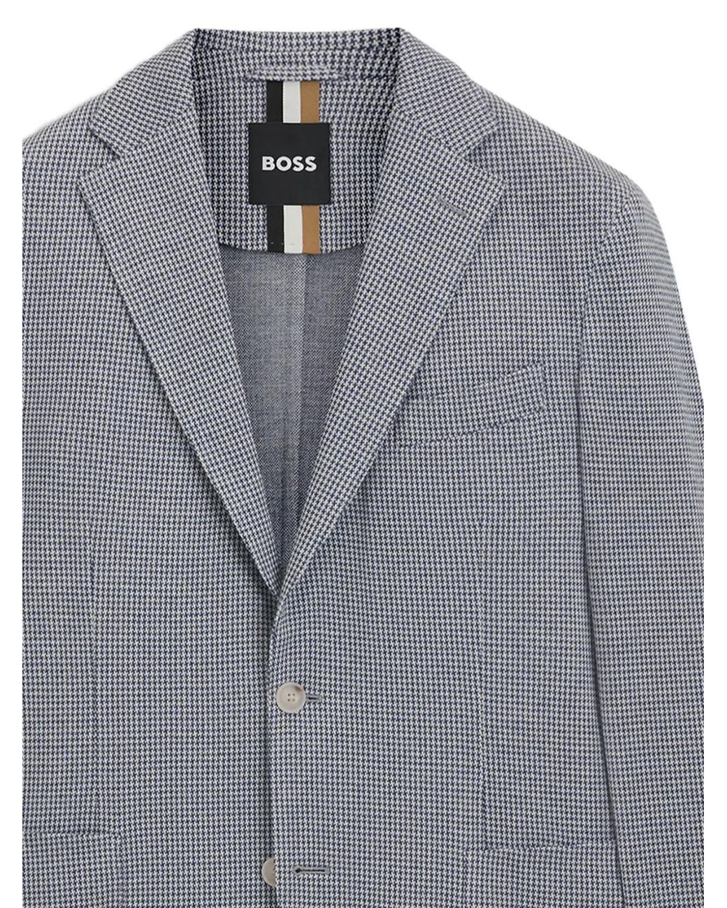 Boss Gray Houndstooth Check Blazer for men