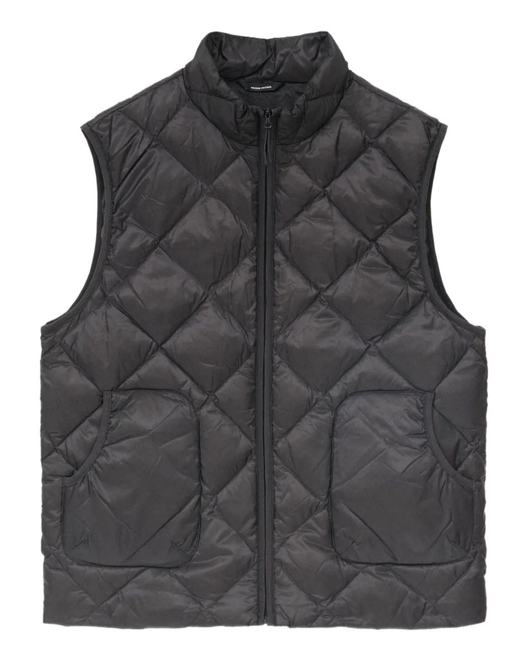 Hiking Patrol Black Quilted Diamond-Pattern Gilet for men
