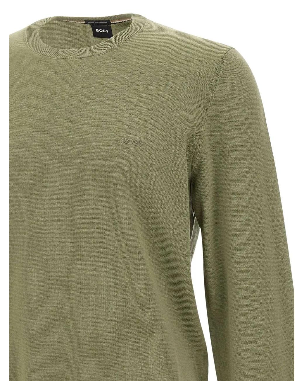Boss Green Logo-Embroidered Crew-Neck Sweater for men