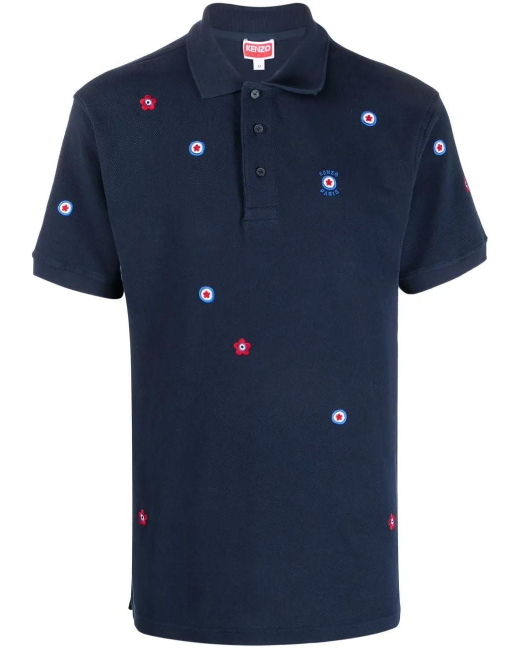 KENZO Blue Target Embroidered Cotton Shirt for men