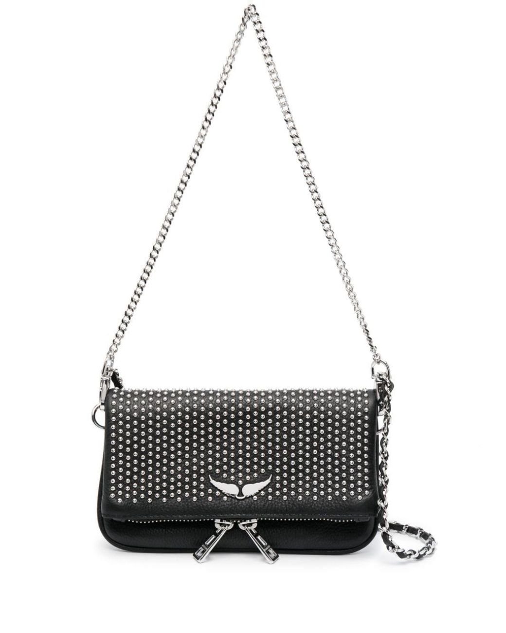 Zadig & Voltaire Rock Studded Leather Crossbody Bag in White Lyst