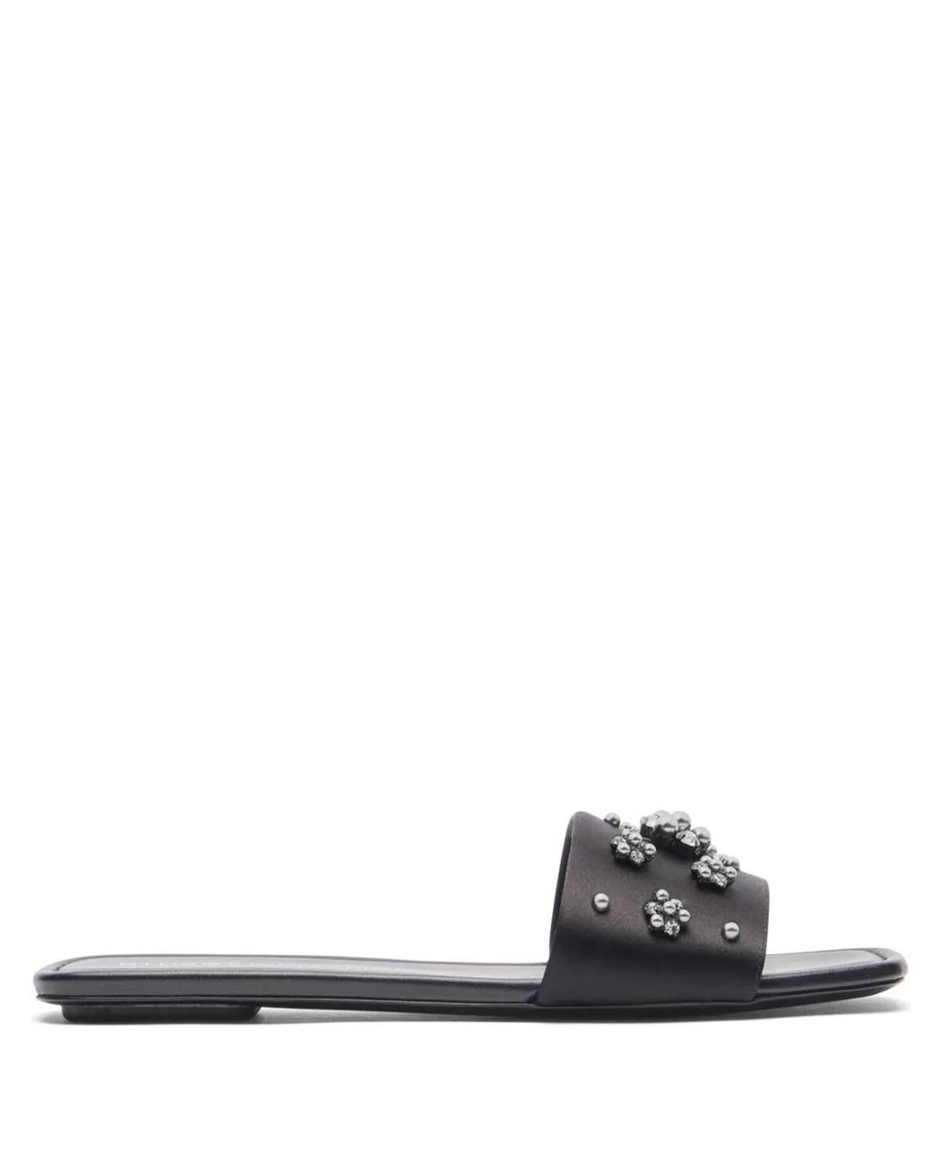 Stuart Weitzman White Poppy Slides