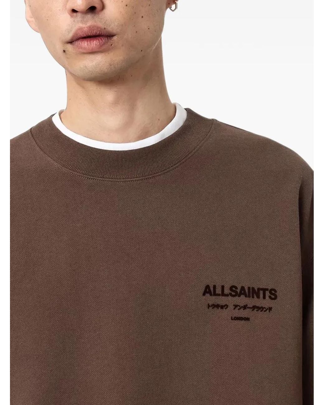 AllSaints Brown Xander Sweatshirt for men