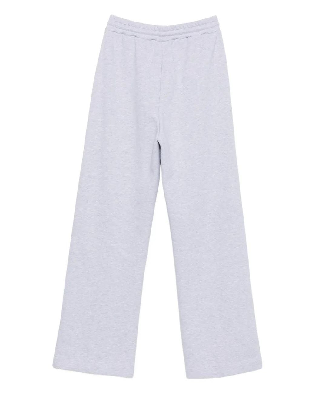 MSGM White Embroidered-Logo Sweatpants
