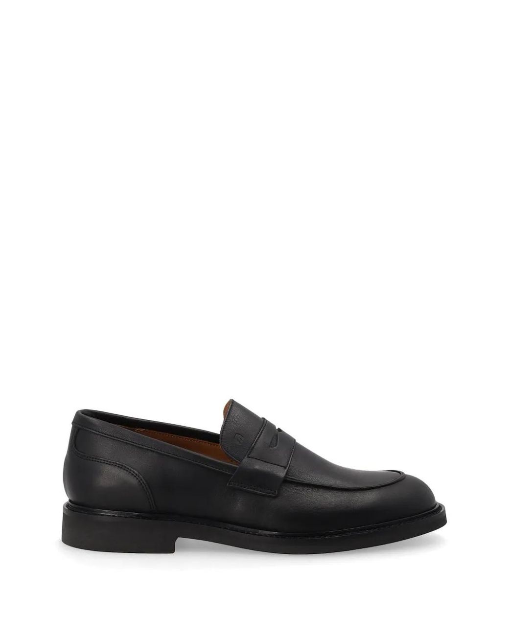 Frau Black Leather Loafers for men