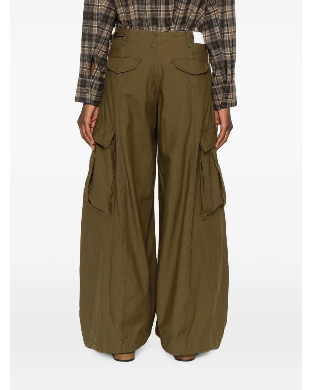R13 Green Jeans Wide-Leg Cargo Pants