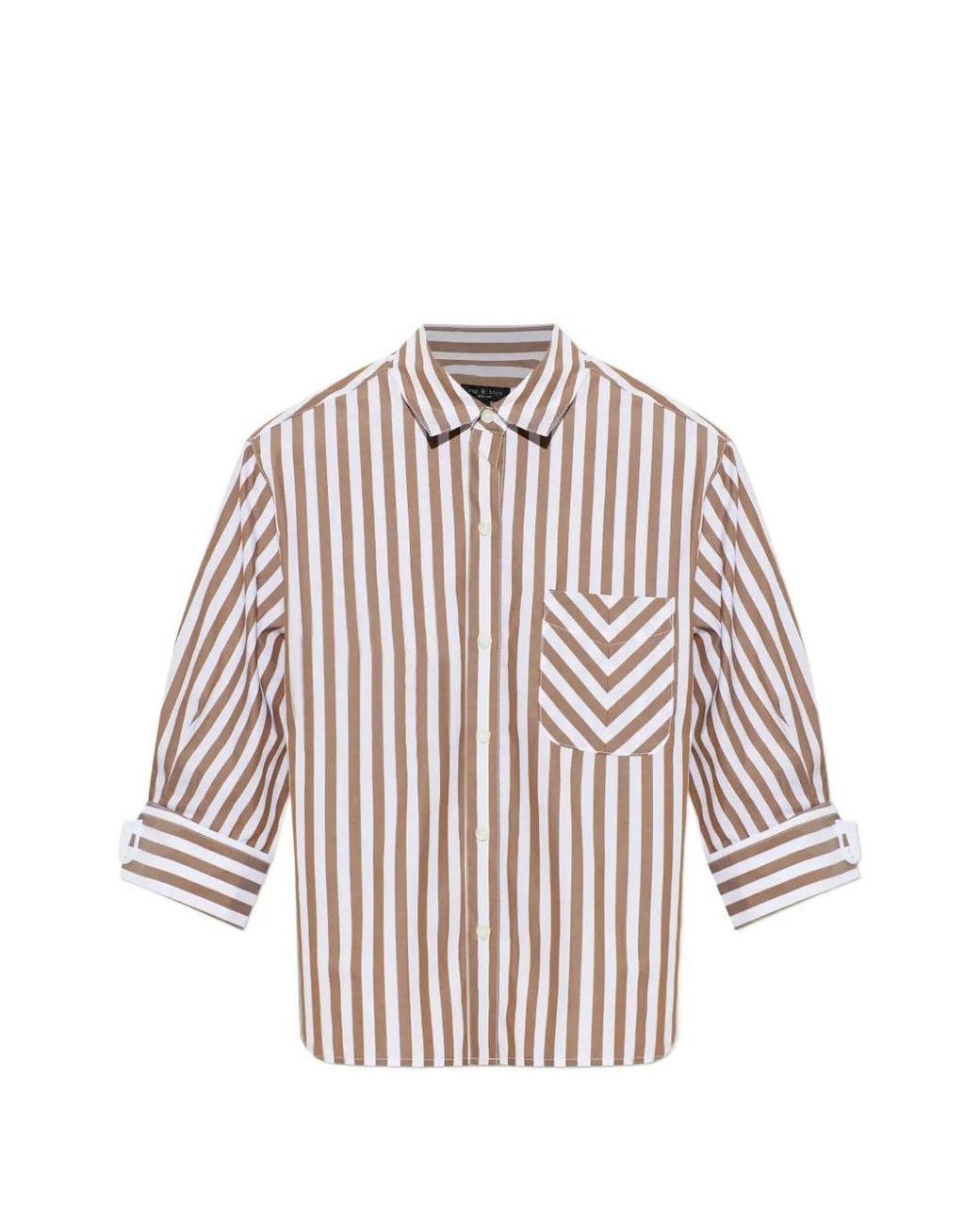 Rag & Bone White Gestreiftes Hemd