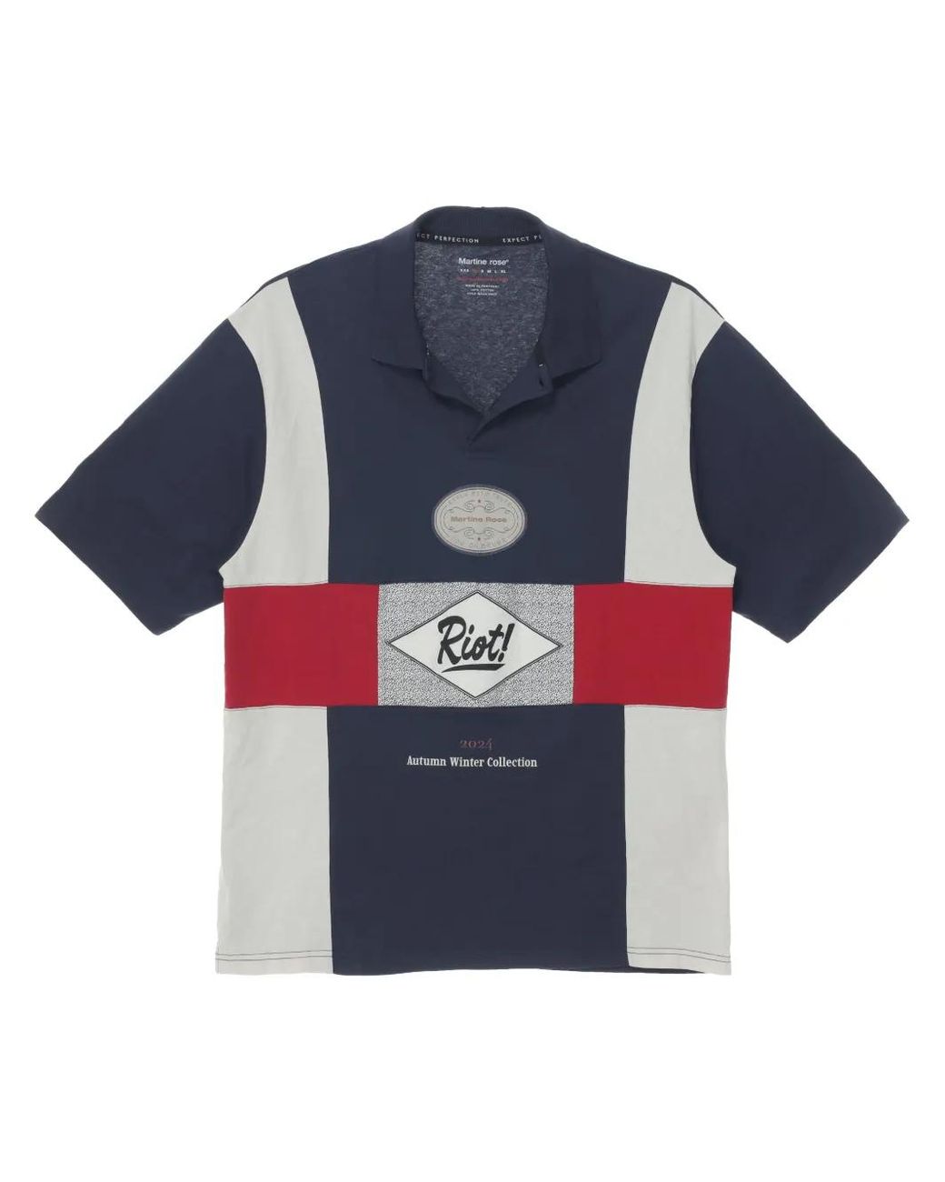 Martine Rose Blue Oversized Polo T-Shirt for men