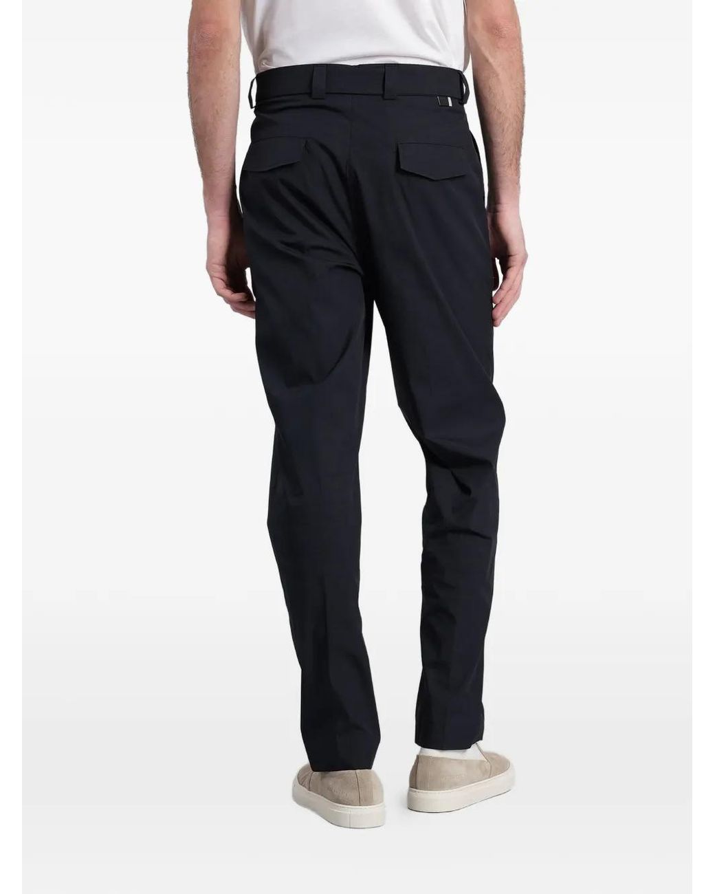 Low Brand Blue Virgil Belted Trousers for men