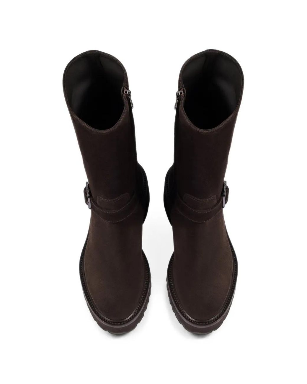 Doucal's Brown Buckled Suede Boots