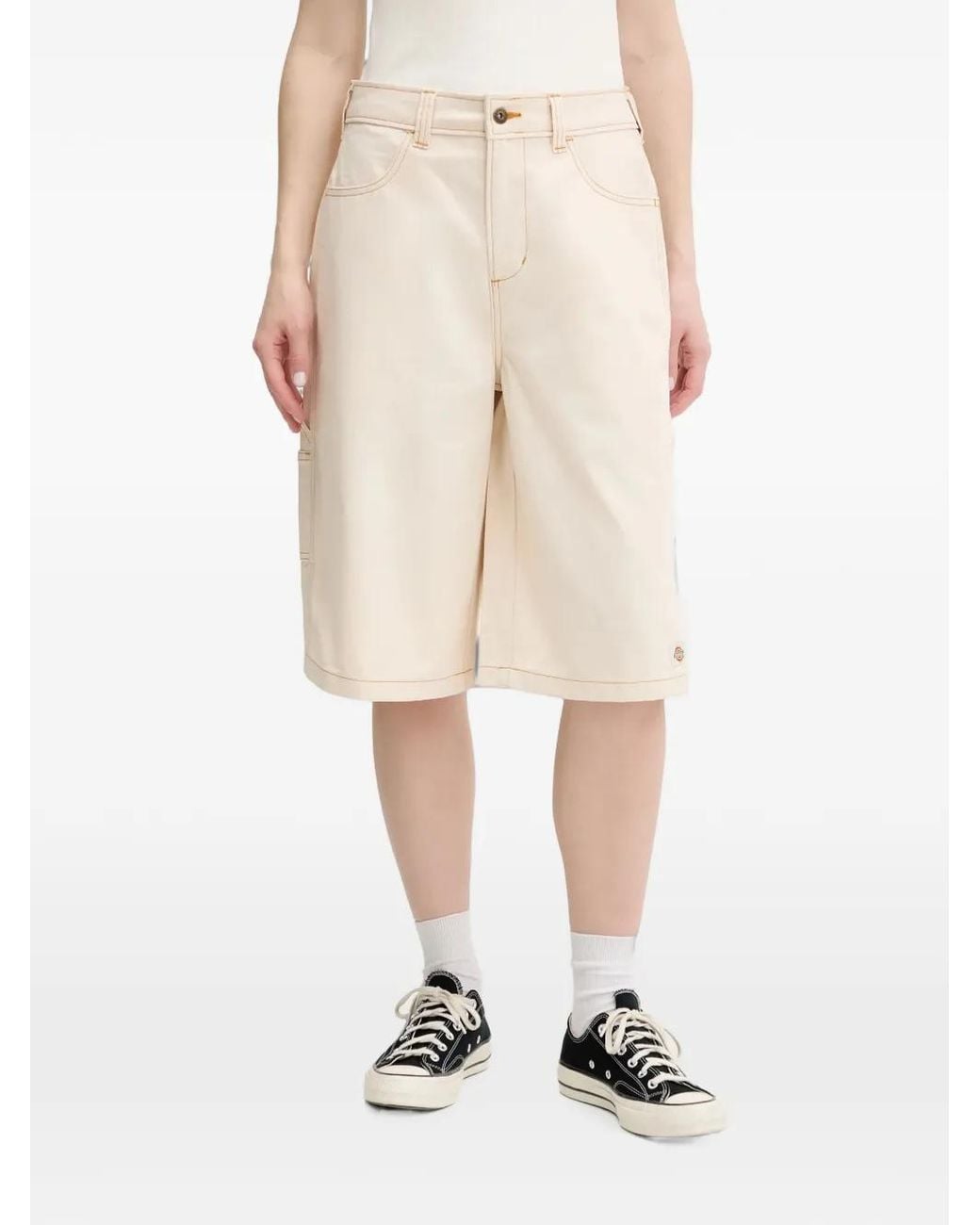 Dickies Natural Contrast-Stitch Carpenter Shorts