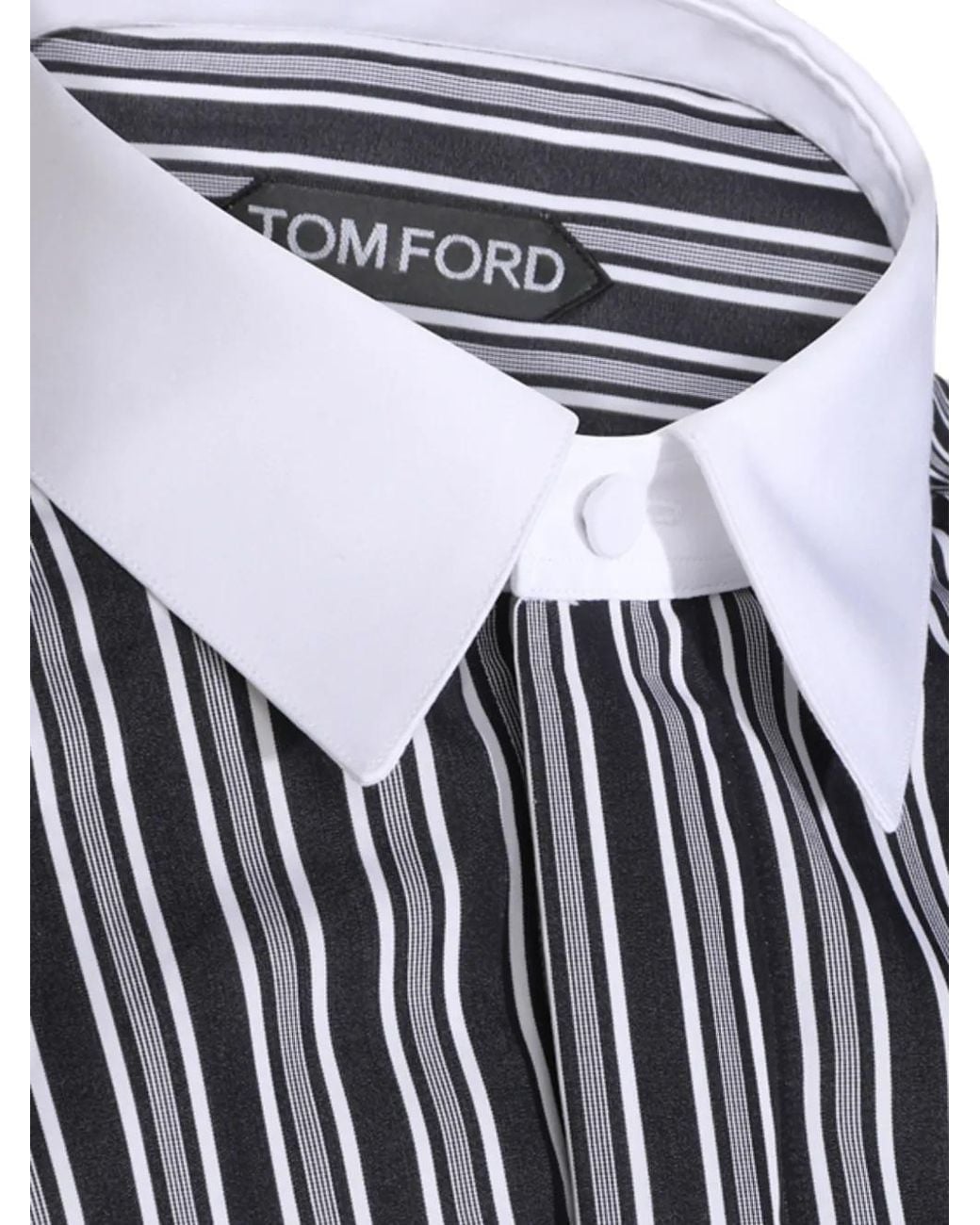Tom Ford Gestreept Overhemd in het Blue voor heren