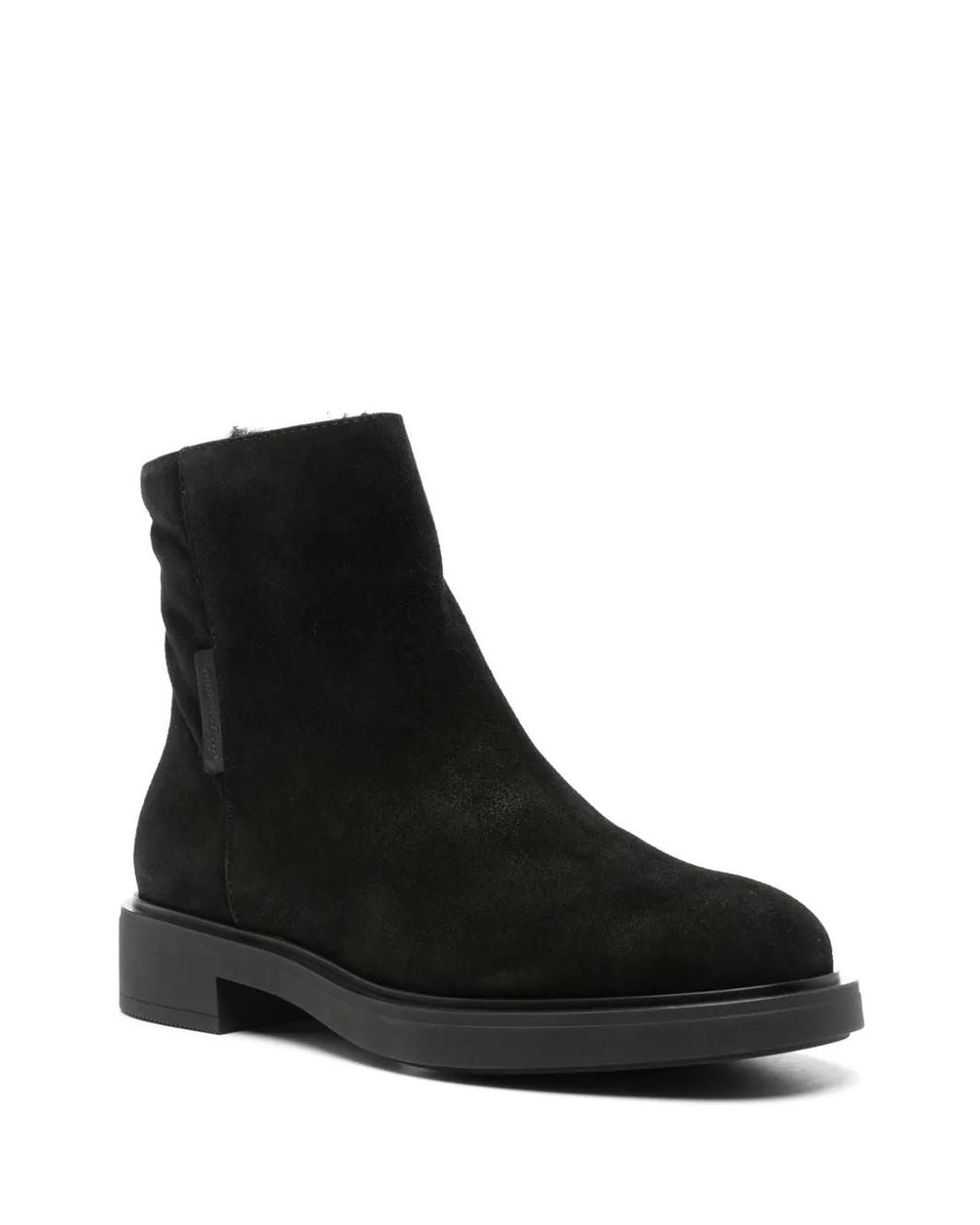 Gianvito Rossi Black Shearling-Lining Suede Boots