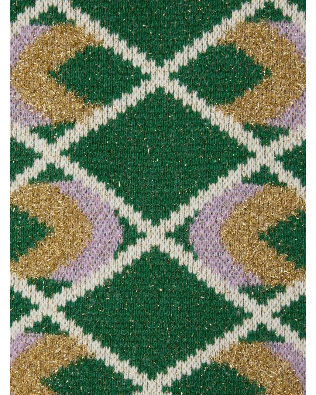LaDoubleJ Green Half-Light Argyle Top