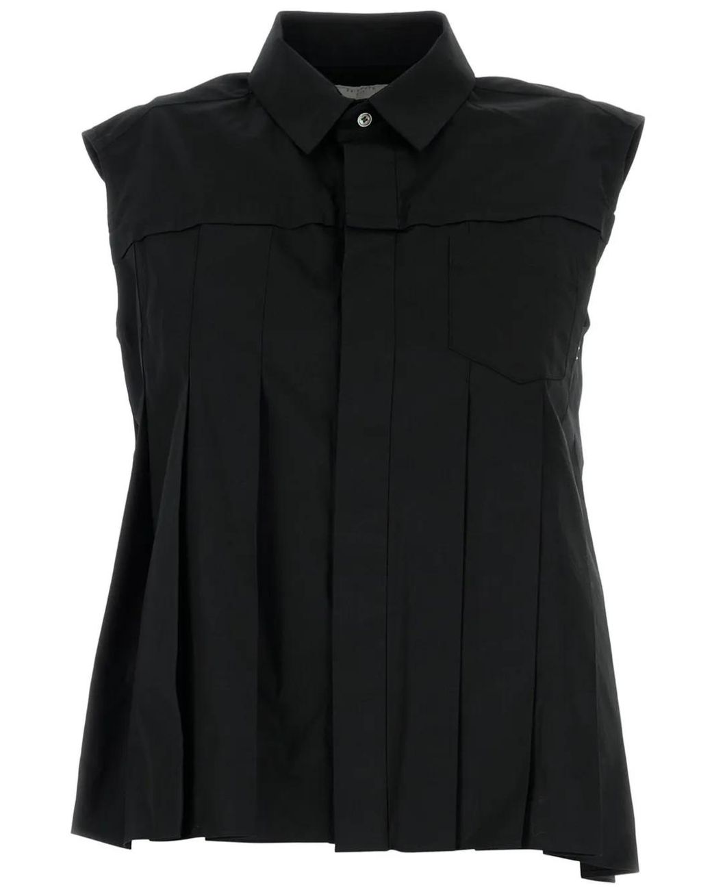 sacai - sacai◇プリーツシャツ◇ブラック Sacai プリーツ シャツ ブラック | Lyst