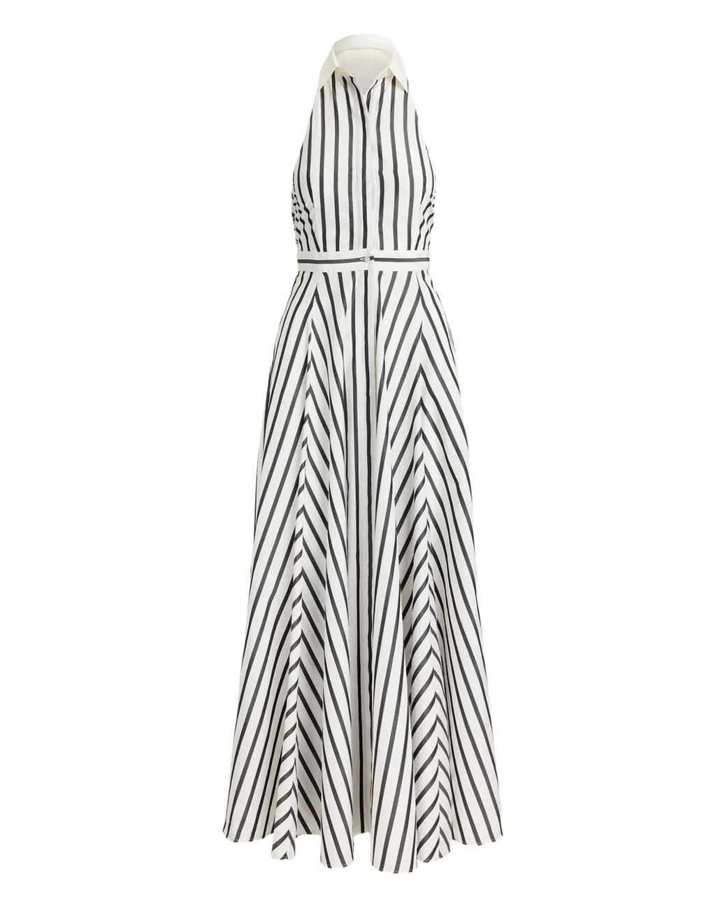 Ralph Lauren White Eldred Striped Cotton Day Dress