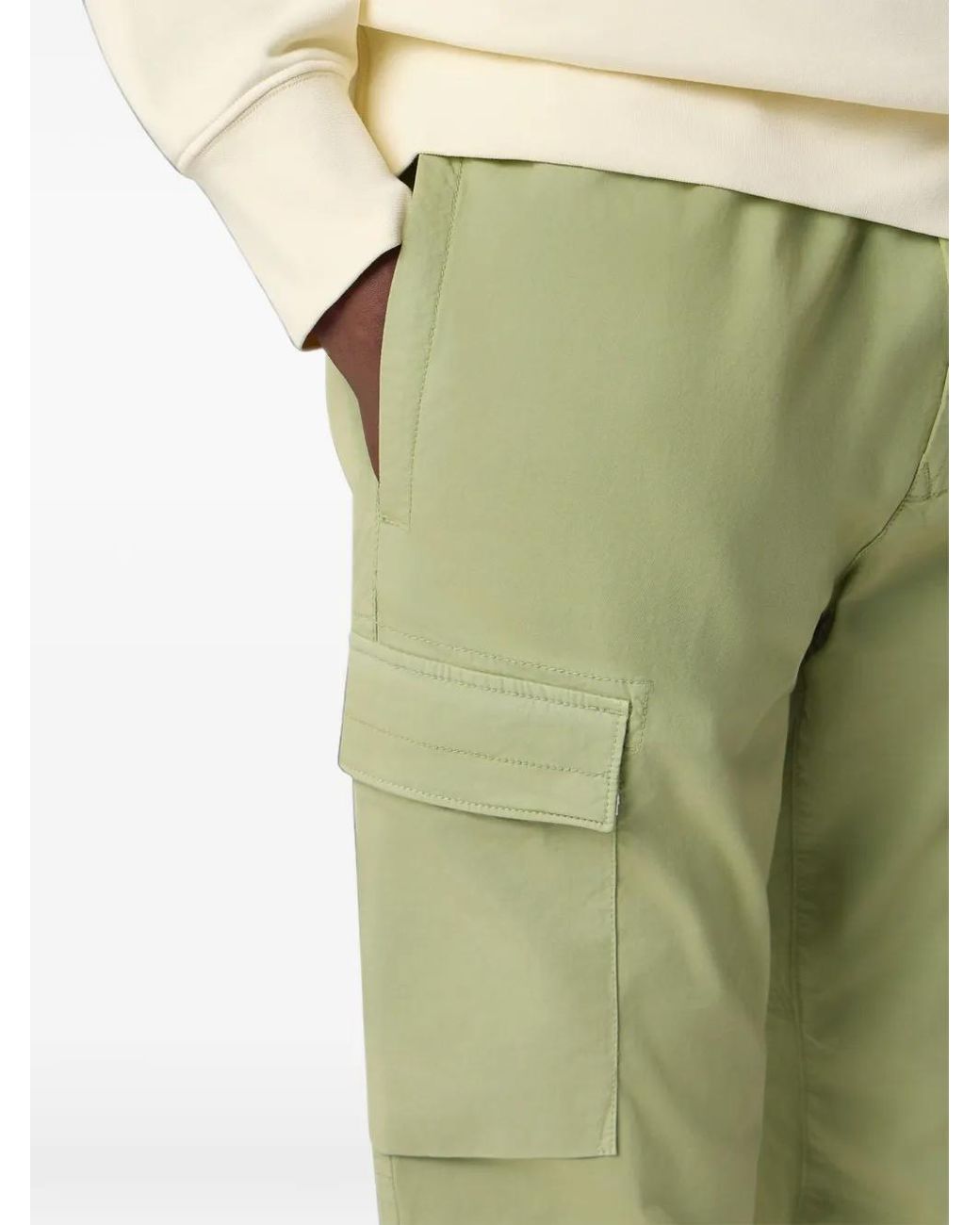 Stone Island Green Logo-Patch Cargo Pants for men