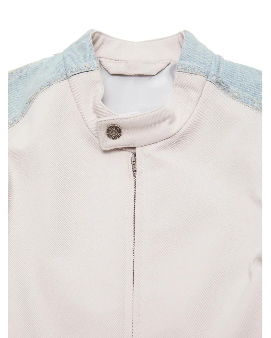 Acne White Denim-Panel Jacket for men