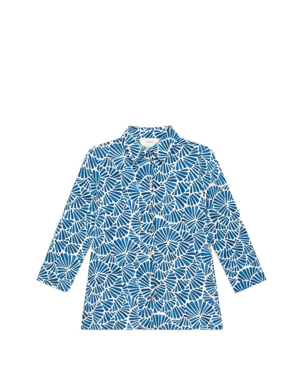 Maliparmi Blue Shell-Print Shirt