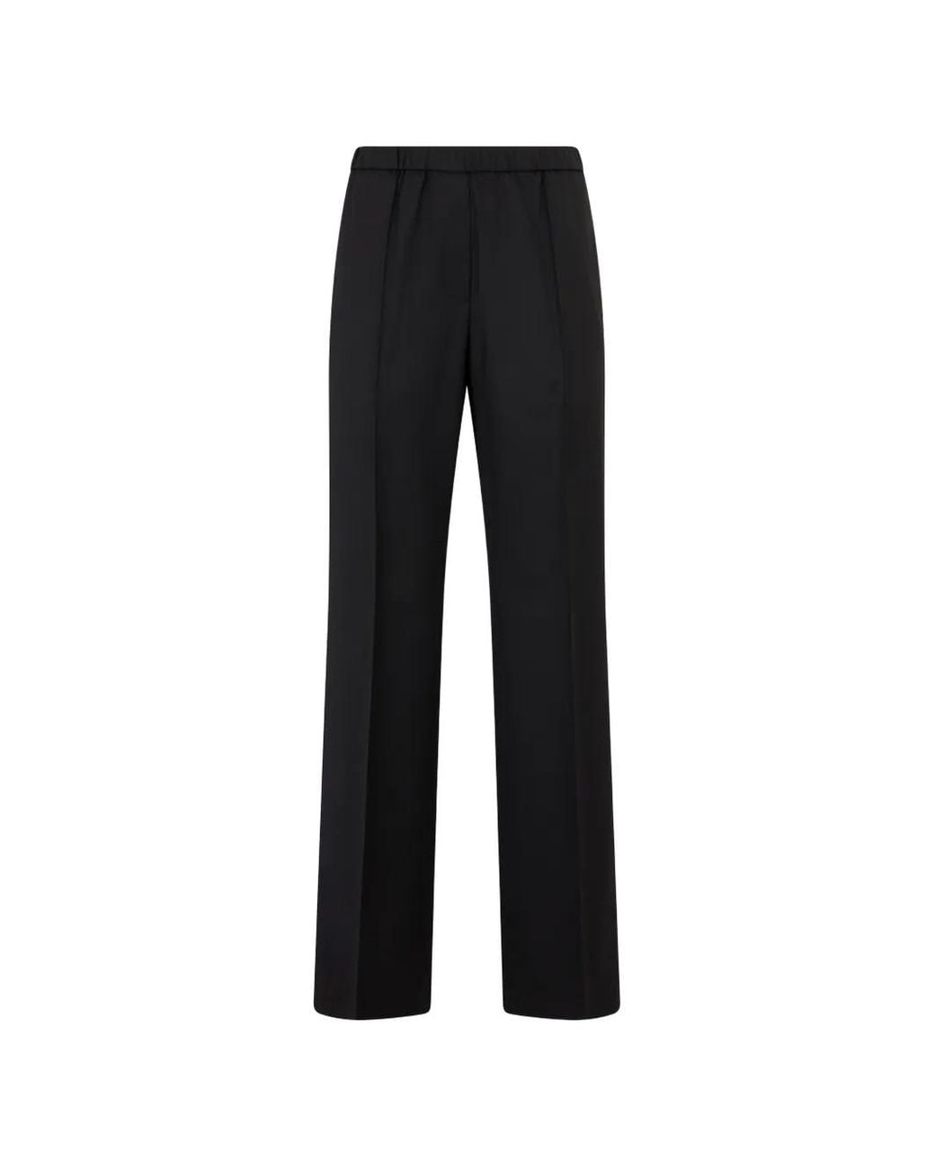 Peserico Black Pantalon À Taille Élastiquée