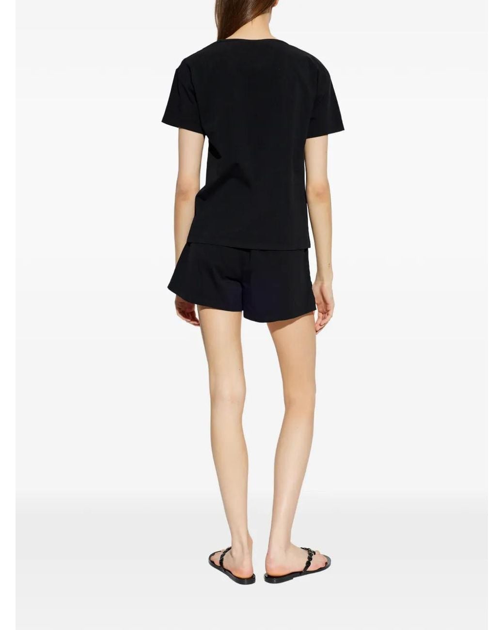 Moschino Black Two-Piece Pajamas Logo Set
