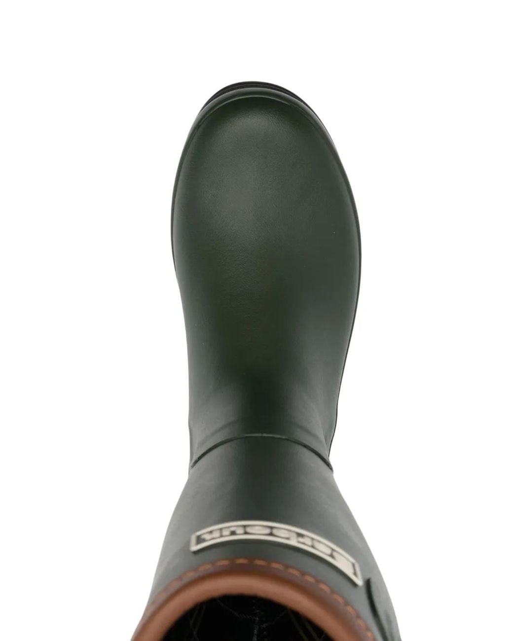 Barbour Green Logo-Patch Knee-Length Boots