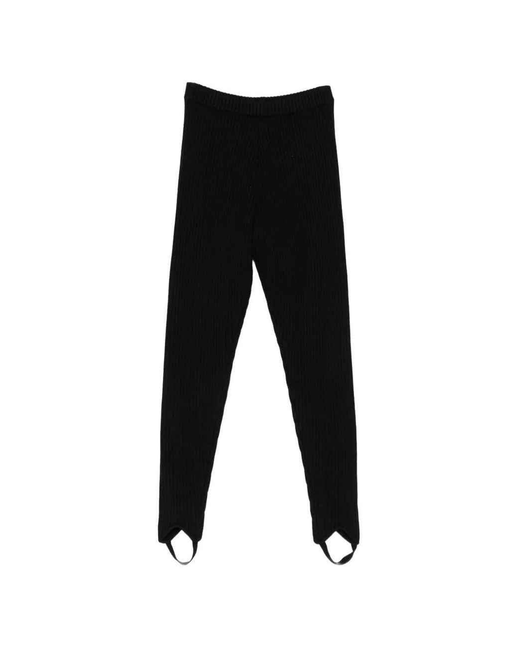 Frankie Shop Black Piuma Ribbed-Knit Leggings