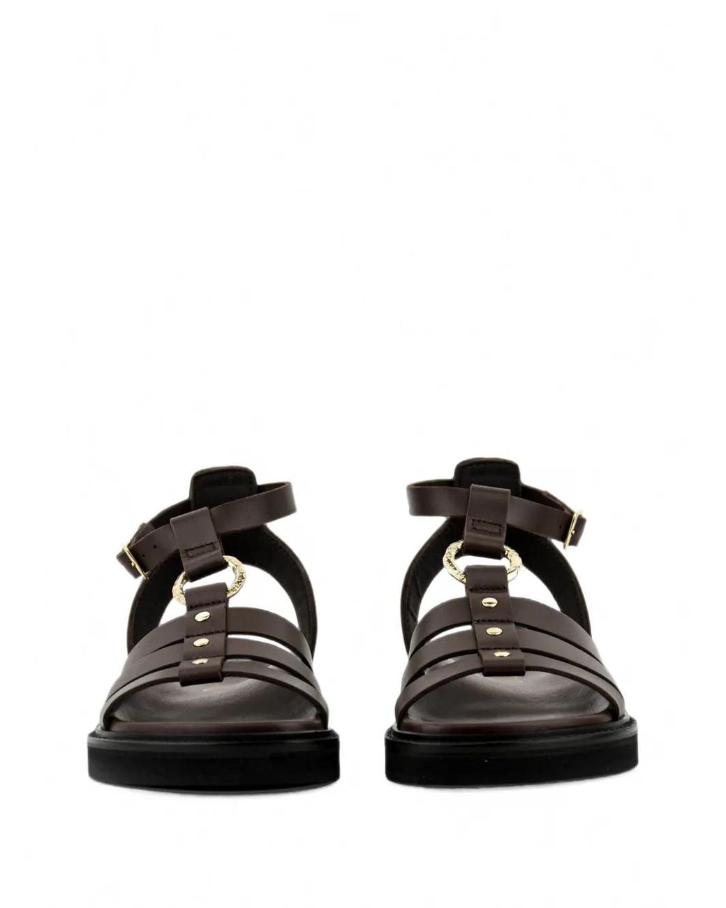Toral Shoes Black Naxos Stud-Embellished Flat Sandals