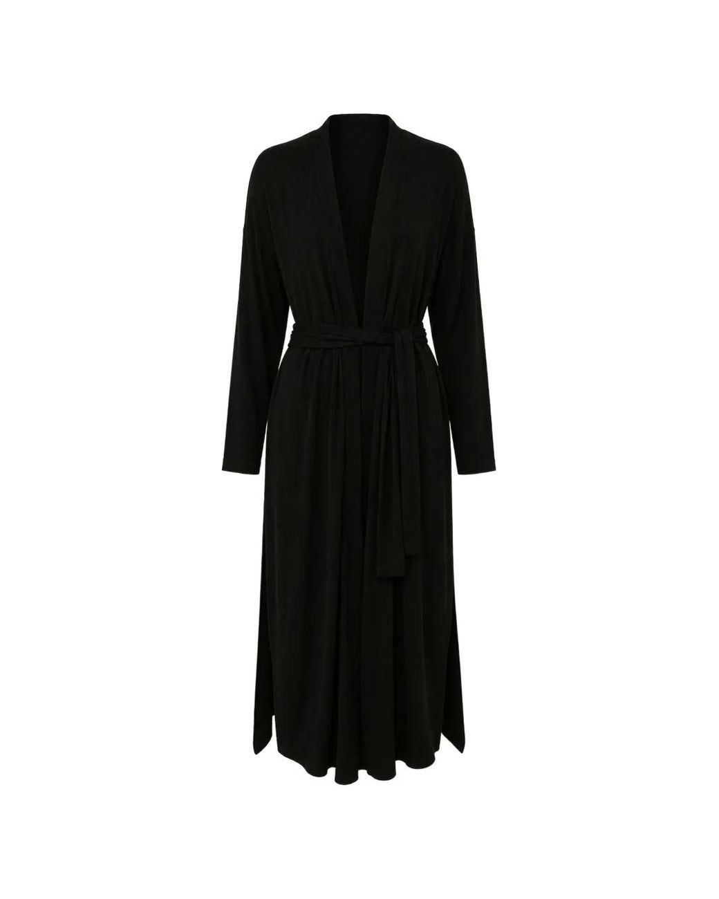 Robe Longue Ceinturée Another Tomorrow en coloris Black