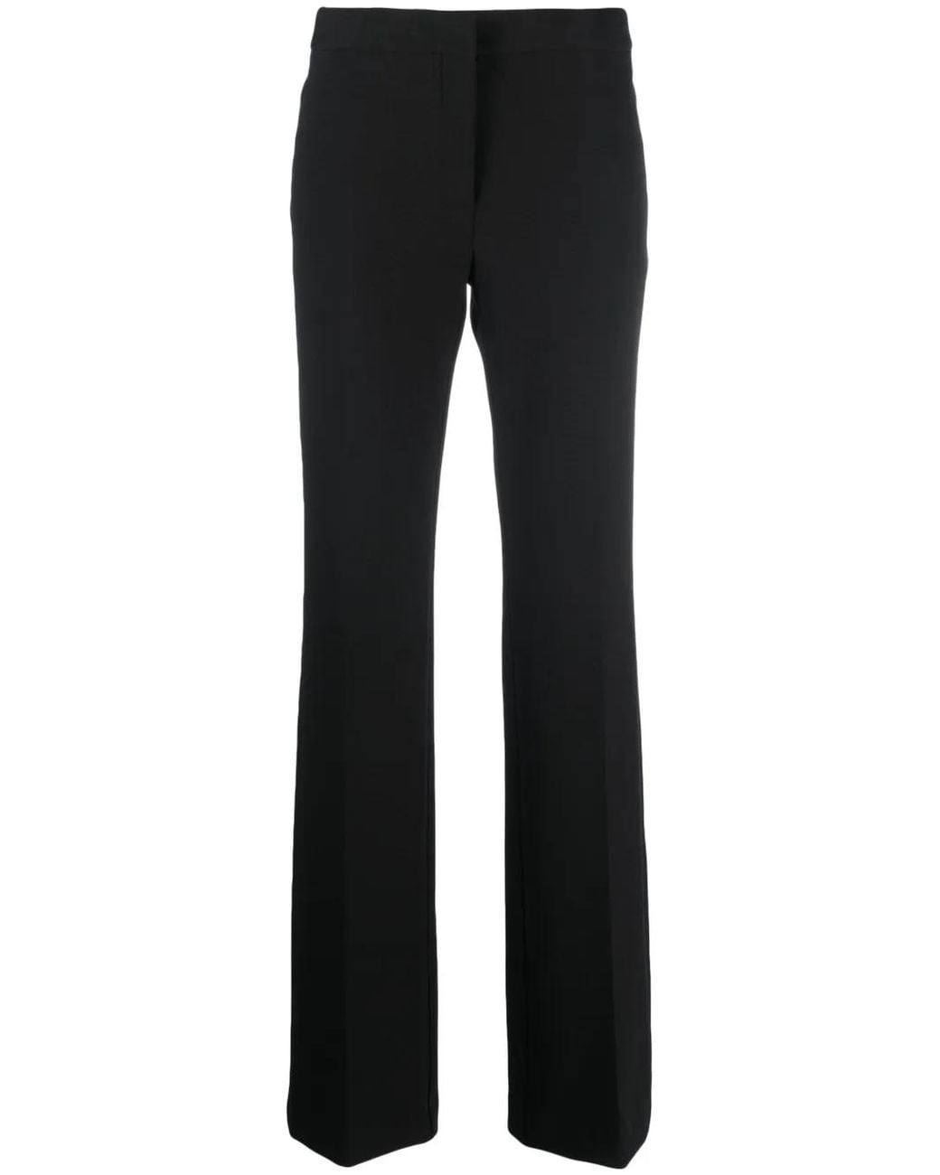 Semicouture Black Pressed-Crease Straight-Leg Trousers