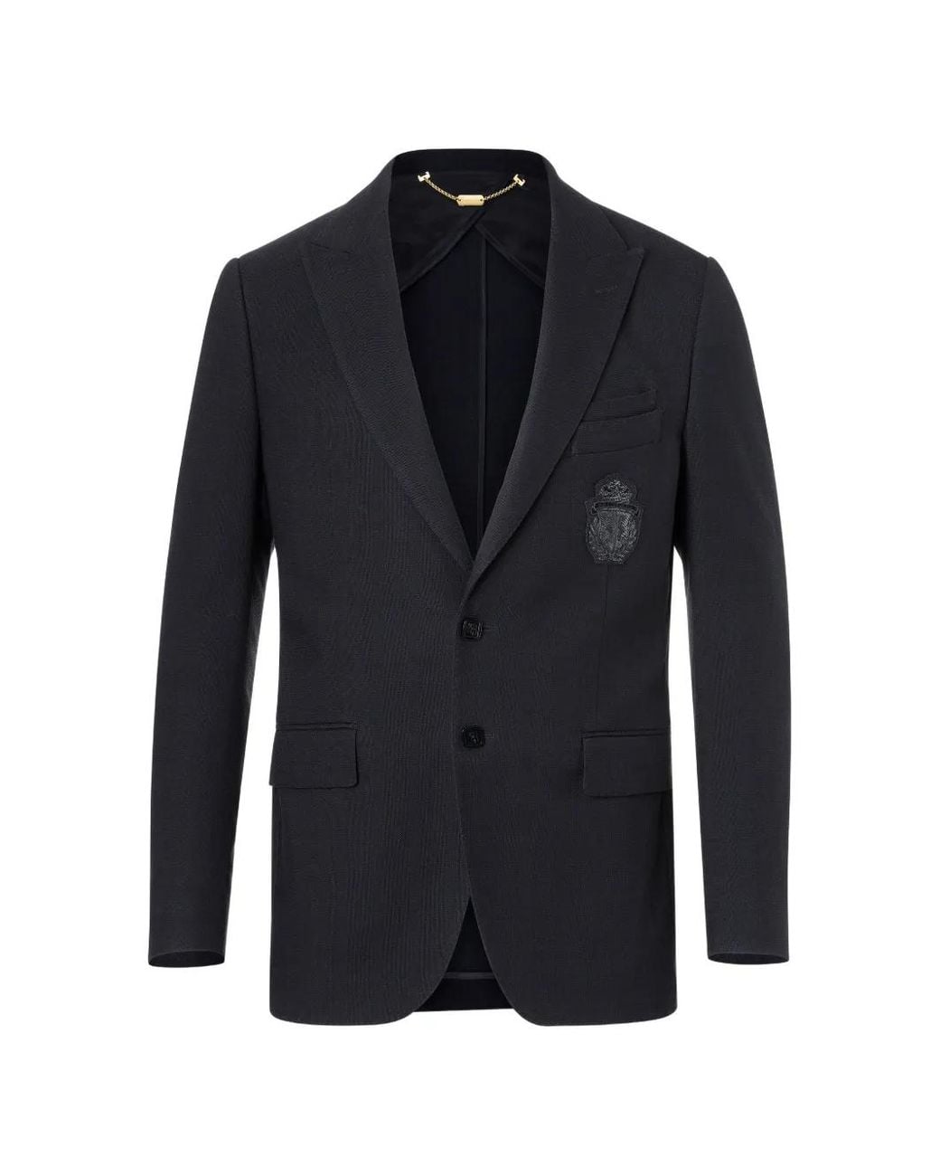 Billionaire Blue Constant Crest-Patch Single-Breasted Blazer for men