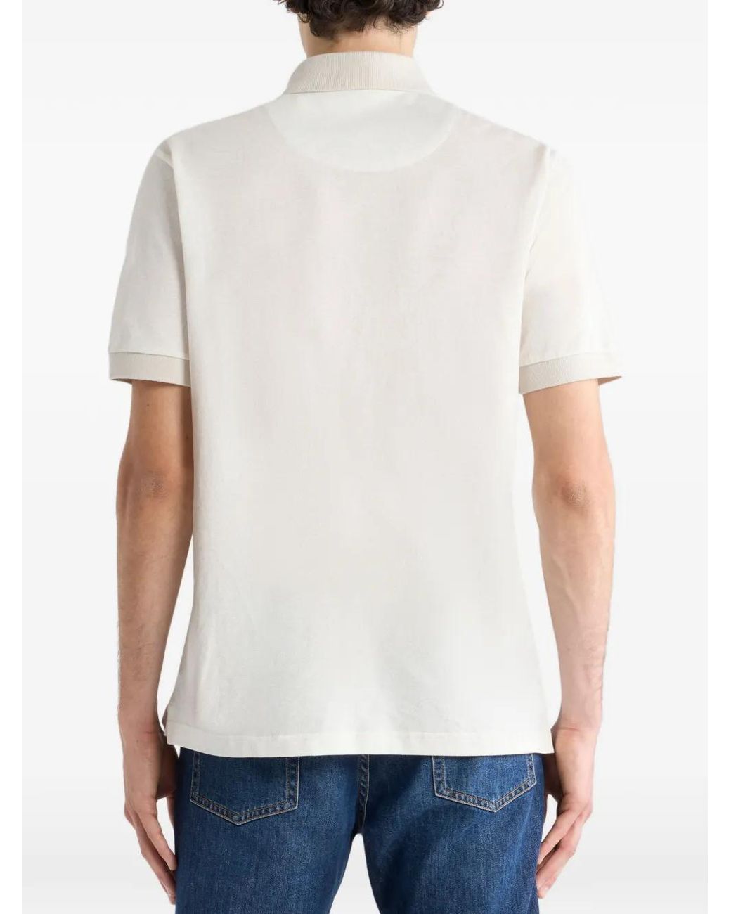 Etro White Paisley Print Cotton Polo Shirt for men