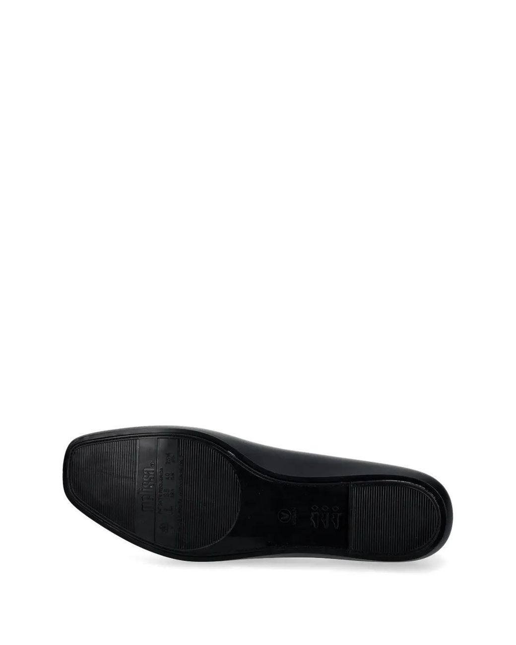 Melissa Black Bow-Detail Square-Toe Ballet Flats