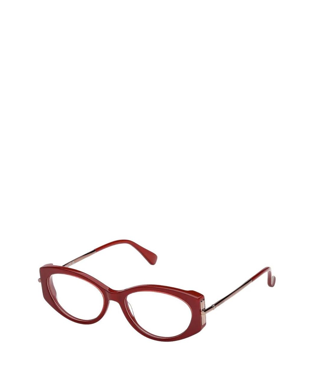 Max Mara Eyewear Red Oval-Frame Glasses