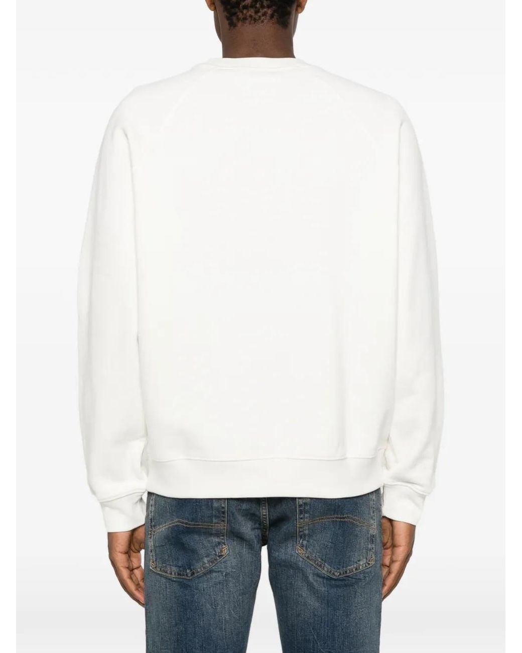 Emporio Armani White Logo Cotton Sweatshirt for men