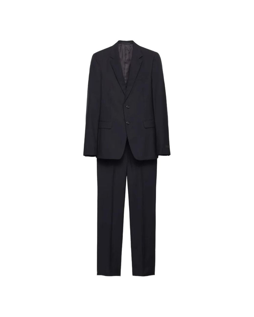 Prada Blue Single-Breasted Wool And Mohair Suit for men