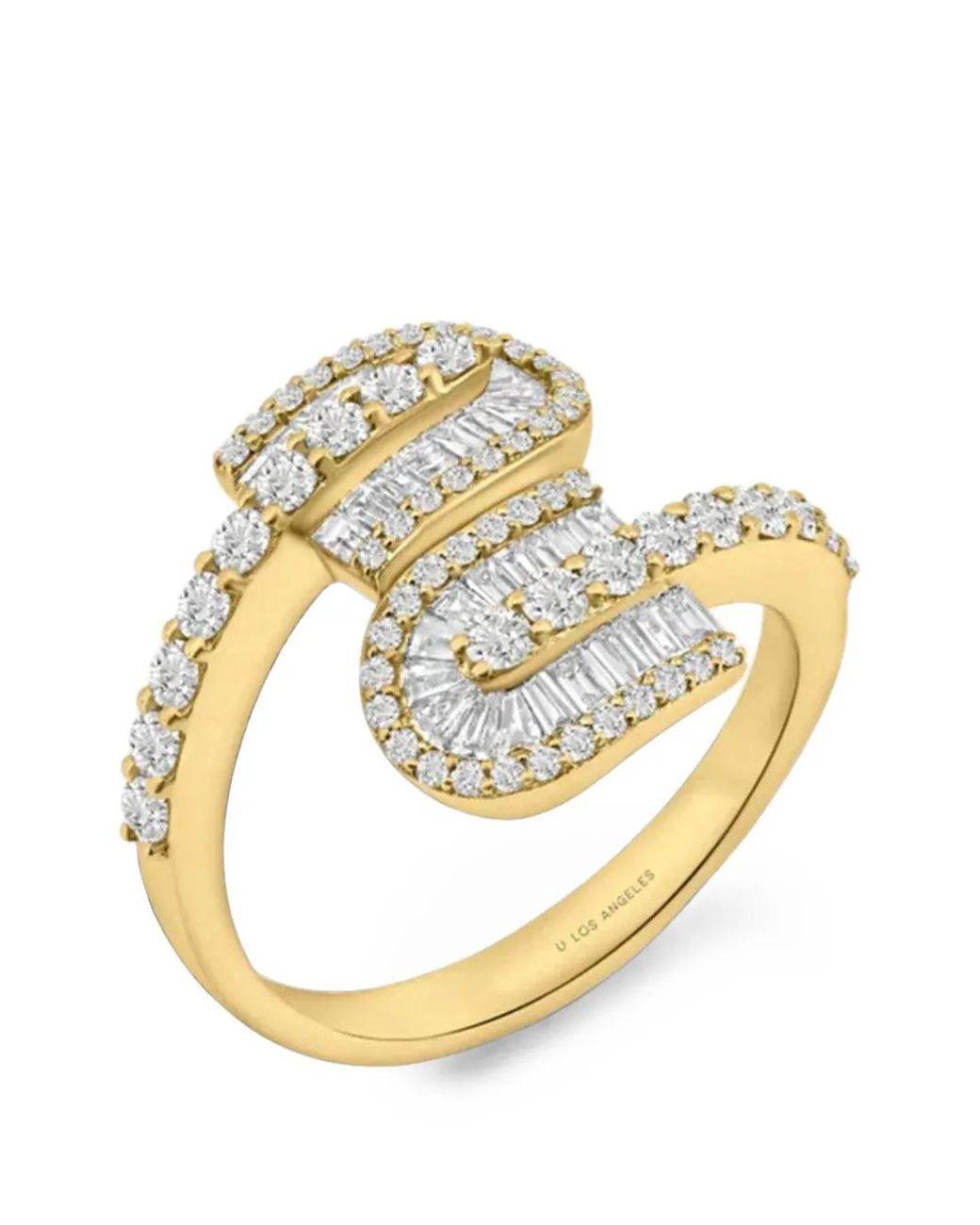 UNION LOS ANGELES Metallic U Duo Maxi Diamond Ring