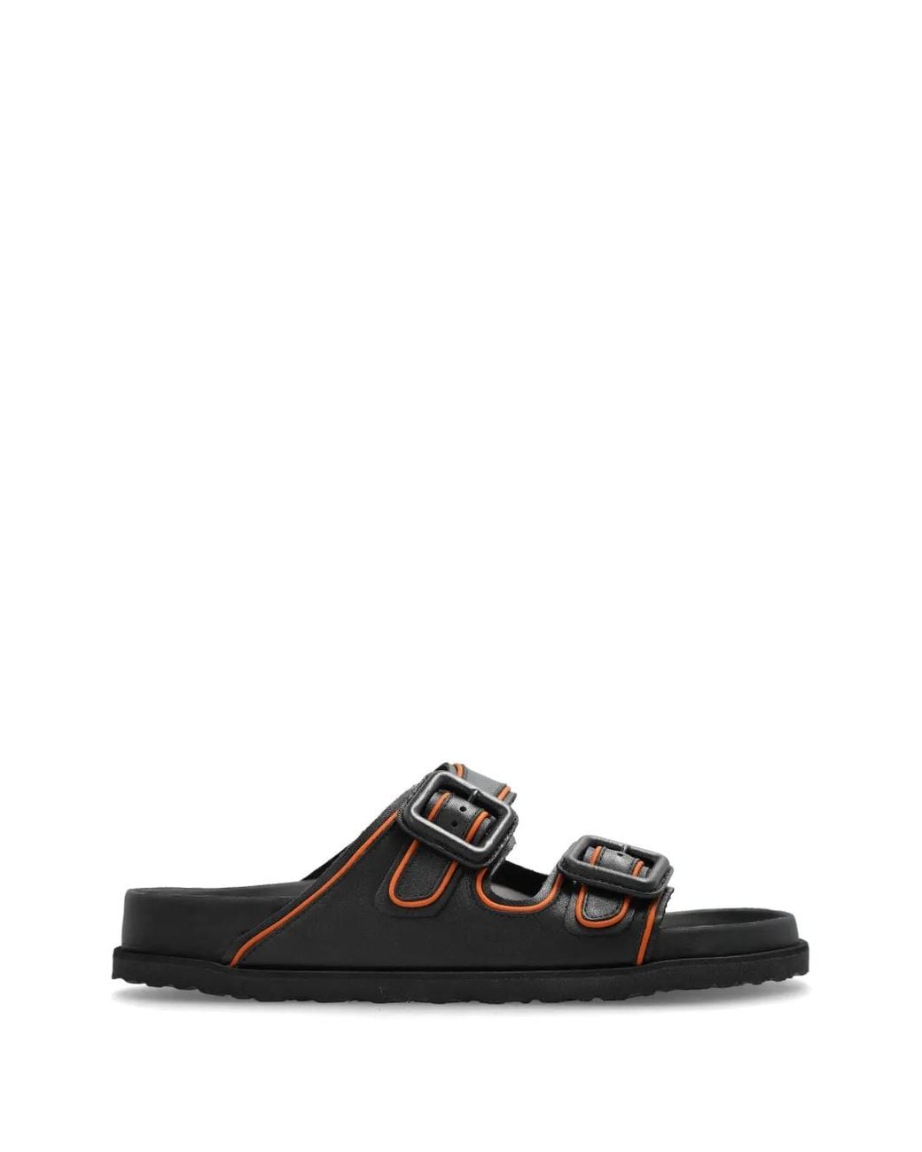 Birkenstock Black Arizona Buckle-Fastening Leather Slides for men