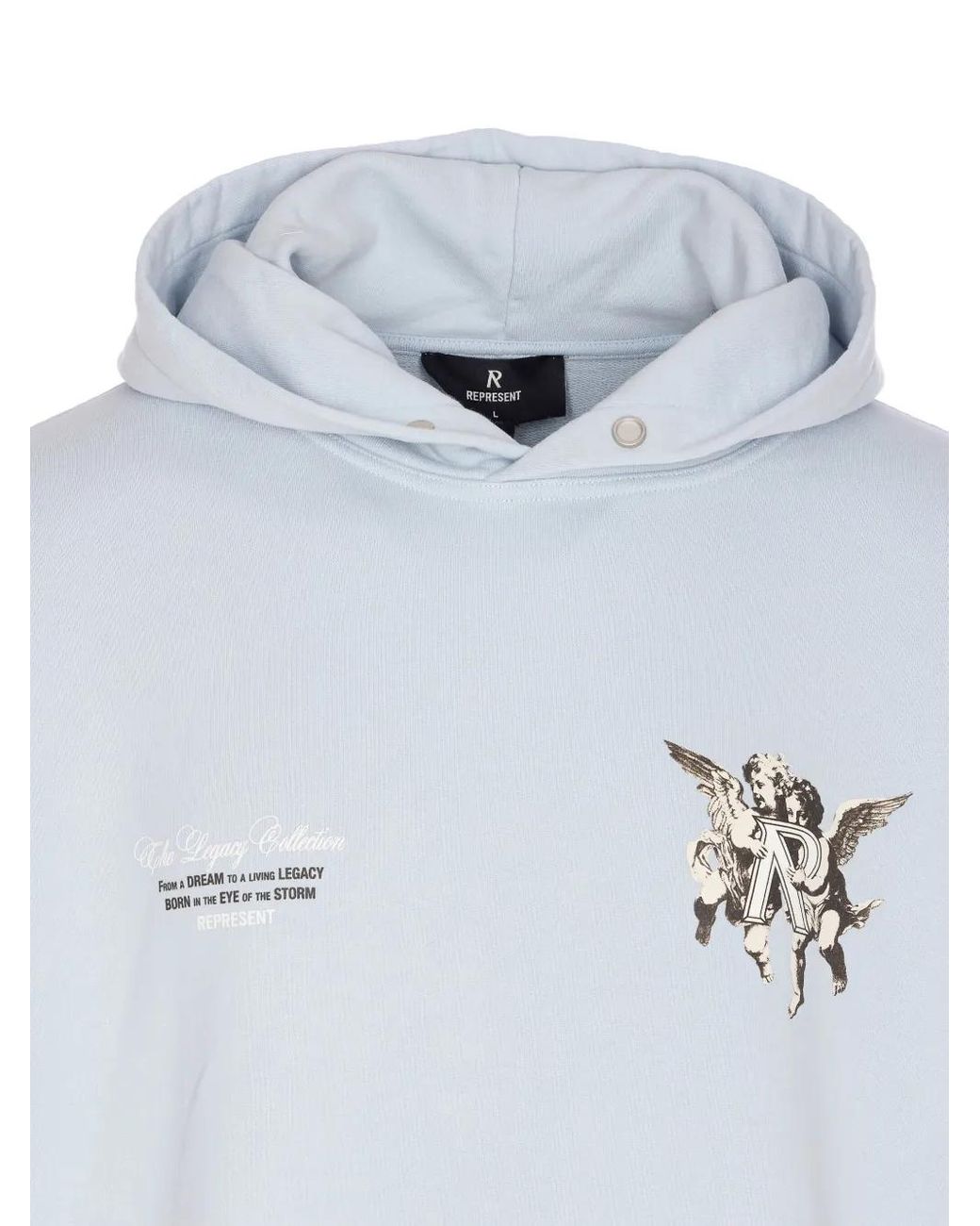 Represent Blue Legacy Cherubs Printed Cotton Hoodie for men