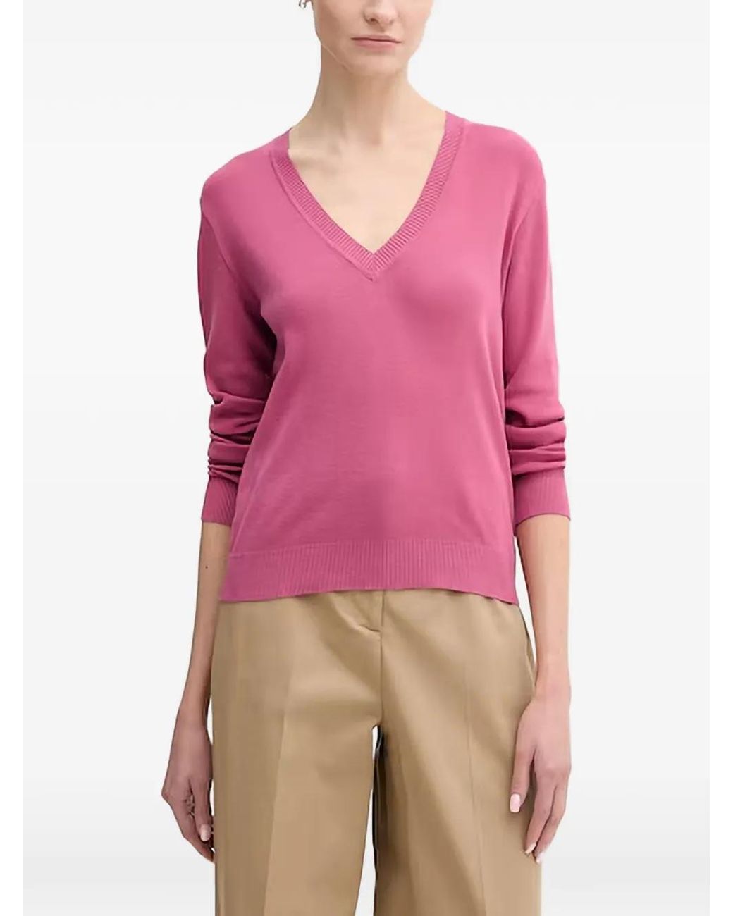 Benetton Pink V-Neck Sweater