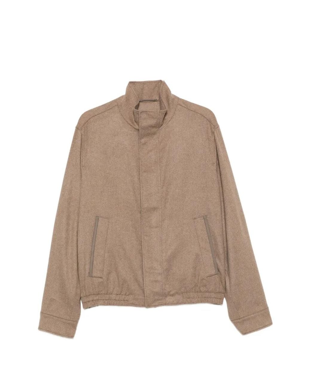 Jacob Cohen Natural High-Neck Elasticated-Hem Jacket for men