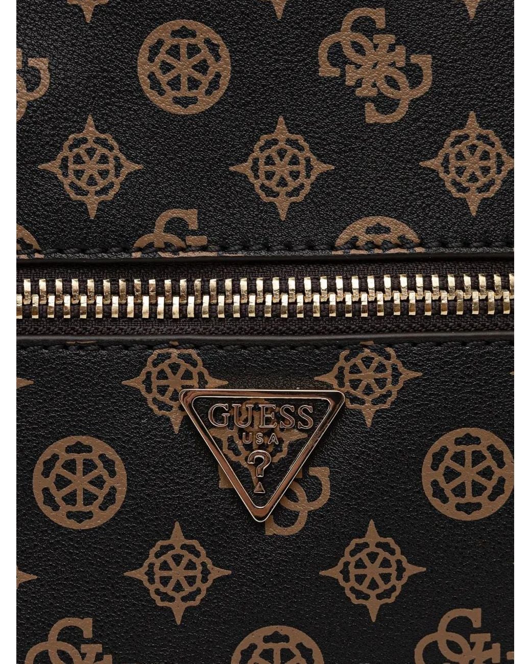 Guess Black Monogram Zip Backpack