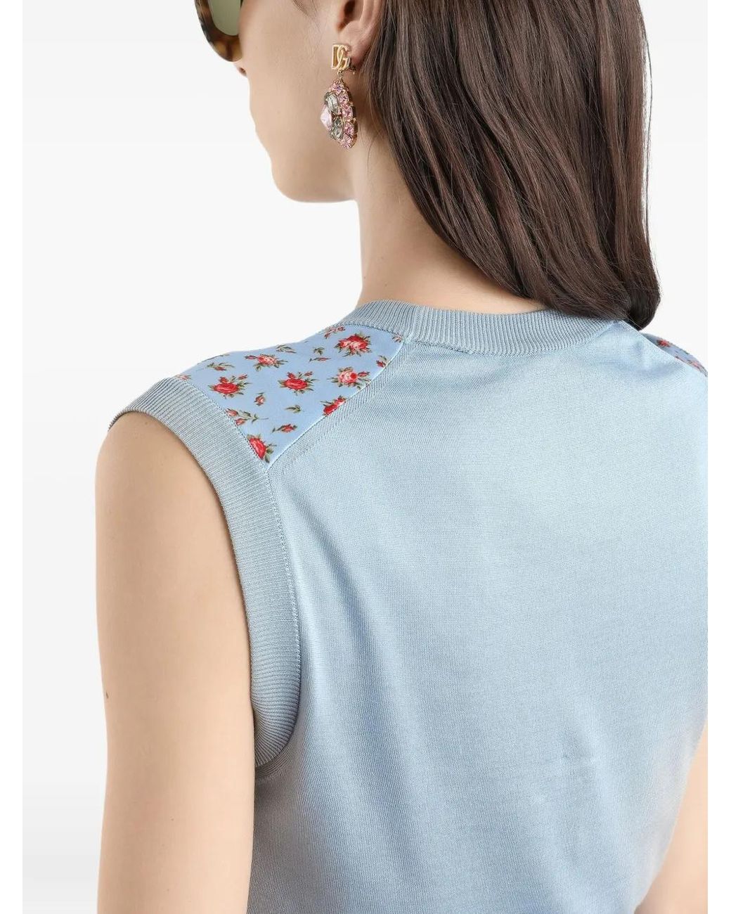 Dolce & Gabbana Blue Sleeveless Twill